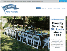 Tablet Screenshot of belmontpartyrentals.com